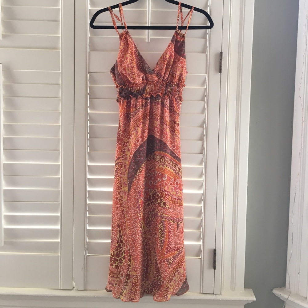 H&M Orange chiffon dress