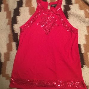 Red sequin halter