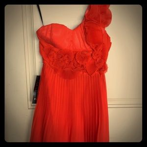 Pleated chiffon dress .