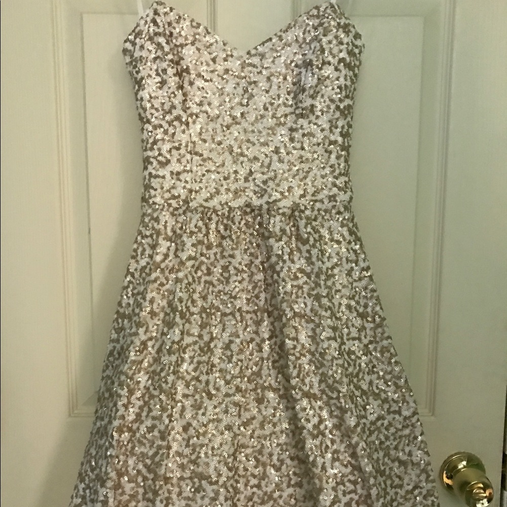 sequins strapless dress