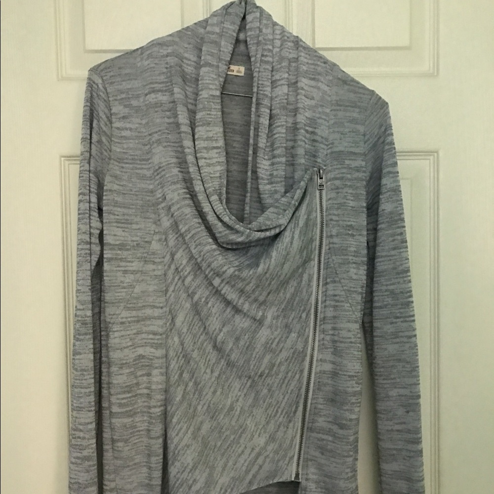 Gray zip up sweater