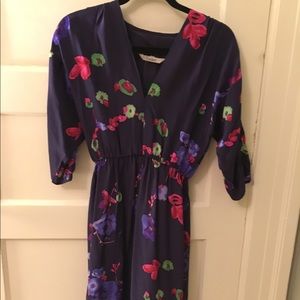 Silk floral print dress