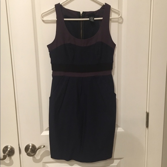 rue 21 navy blue dress Rue 21 dress 3/4 spaghetti Straps navy blue purple floral short summer  zipper *
