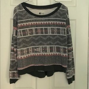 Aztec print pullover