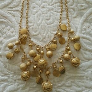 NWOT Gold Multi-layered Statement Necklace
