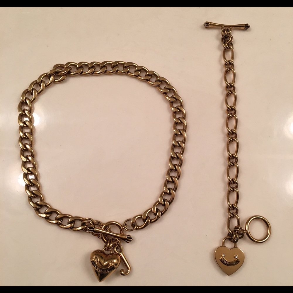 Juicy Couture gold plated necklace and bracelet