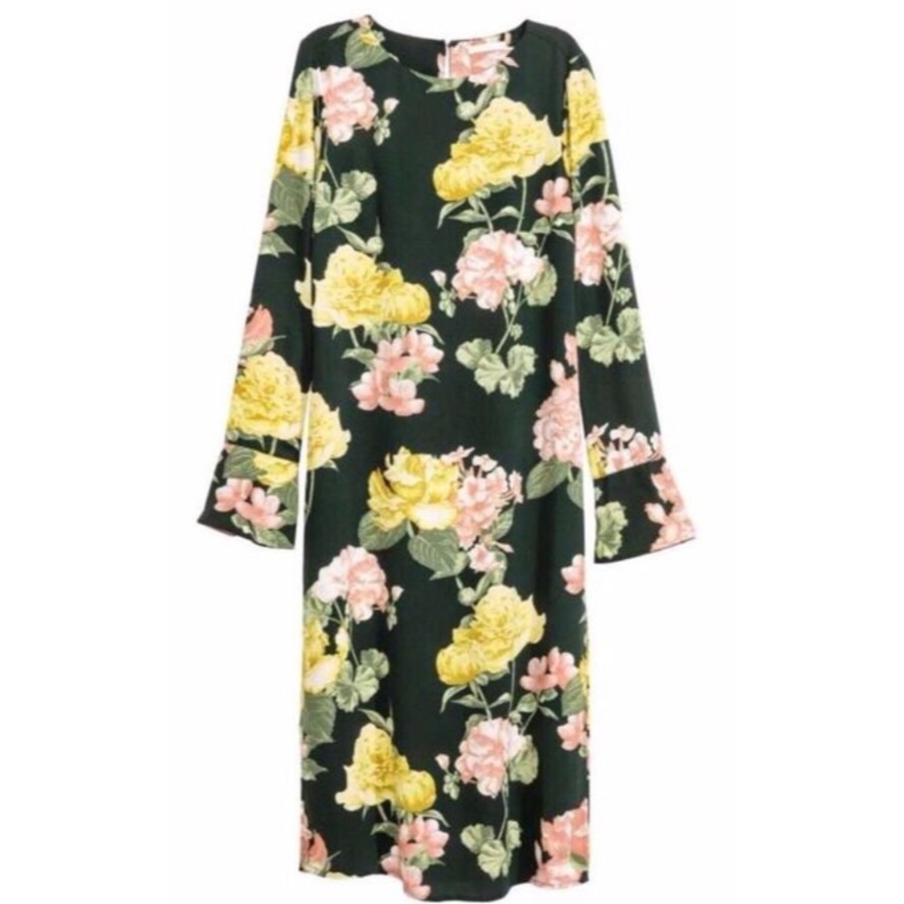 Green Floral Midi Dress