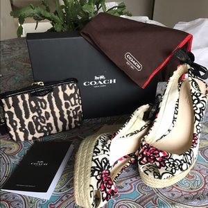 Coach wedges and wristlet bundle