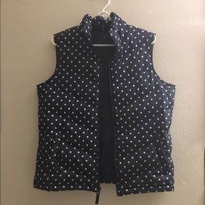Navy blue polka dot vest