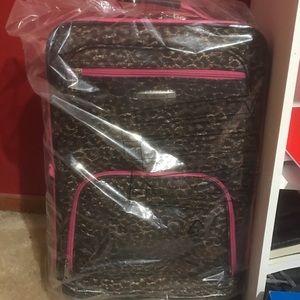 Pink Leopard print 2 pc Luggage