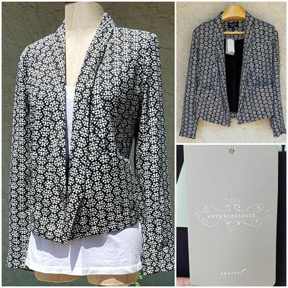Anthropologie Jackets & Blazers - Anthropologie Feathers by Tolani Blk Motif Jacket