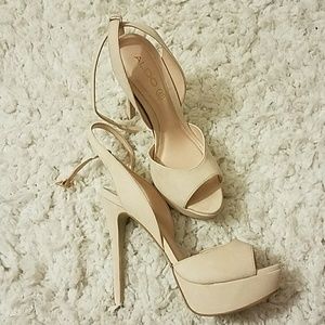 Blush nude platform sandals