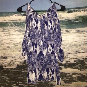 Cold Shouldered Paisley Blouse