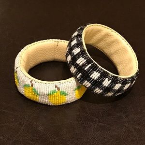 Anthropologie set of 2 beaded bangles