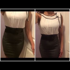 Cream and gray dress