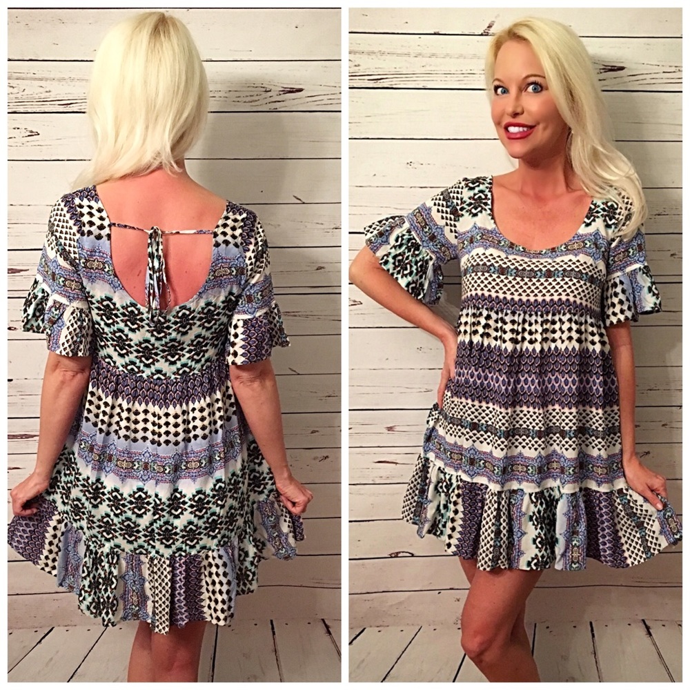 LAST 1! 💕Pretty blues and periwinkle dress! - Picture 2 of 3