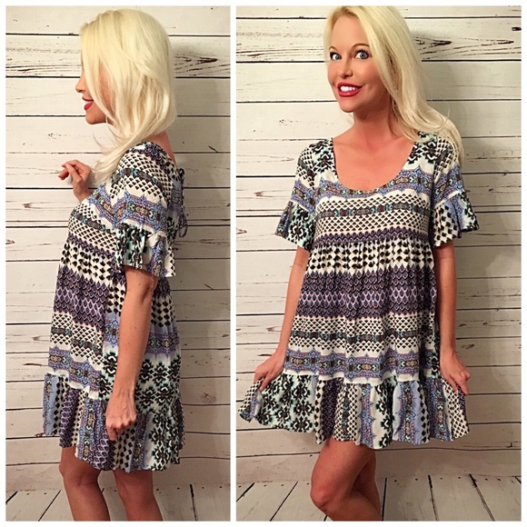 LAST 1! 💕Pretty blues and periwinkle dress! - Picture 3 of 3