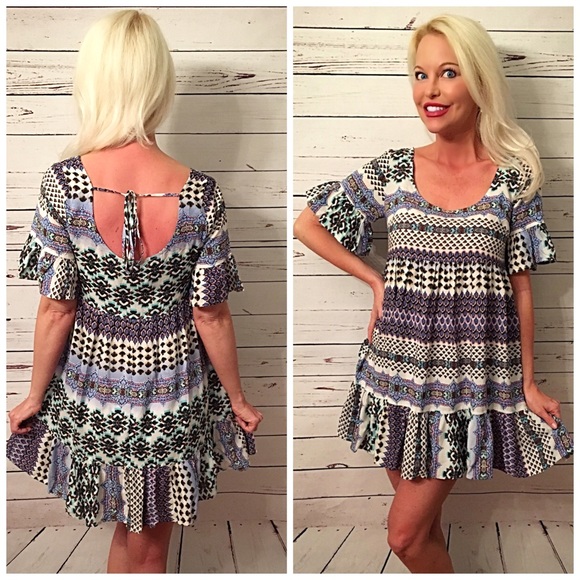 LAST 1! 💕Pretty blues and periwinkle dress! - Picture 2 of 3