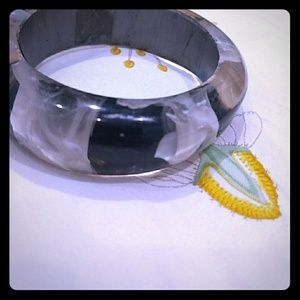 Smokey gold bangle bracelet