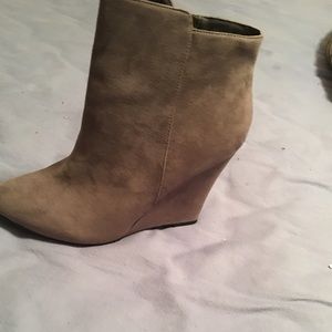 Gray suede boots