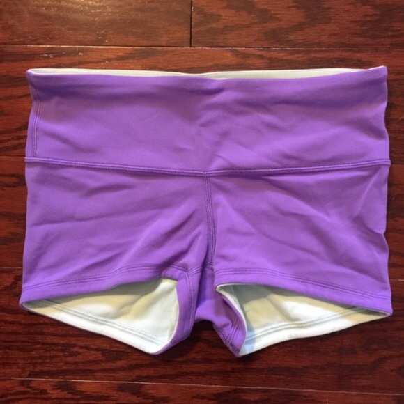 lululemon athletica Pants - Lululemon purple / light blue reversible shorts 2