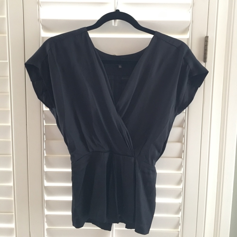 Silk black top