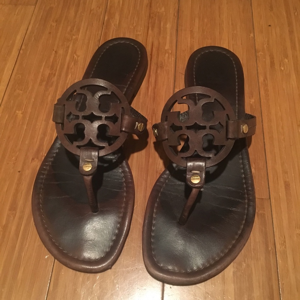 TORY BURCH Size 8.5 Brown Leather Sandal