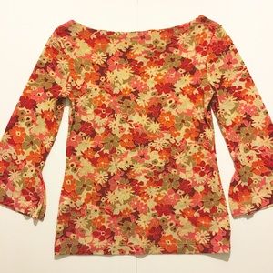 Zara Floral 3/4 Sleeve Blouse