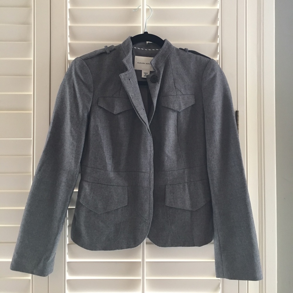 Grey military style blazer