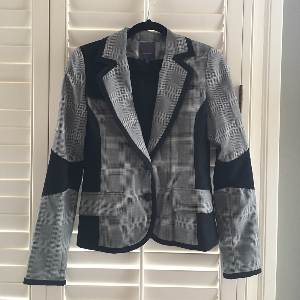 Grey plaid blazer