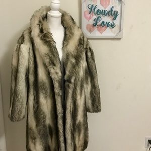 Faux fur coat size 14 USA adult