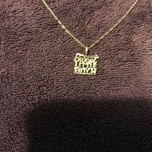 Sweet Little Bitch necklace charm with the chain.