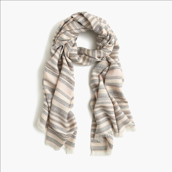 J. Crew Accessories - J. Crew Patterned Stripe Scarf
