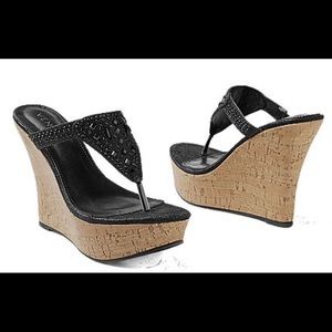 New and inbox rhinestone wedge size 8