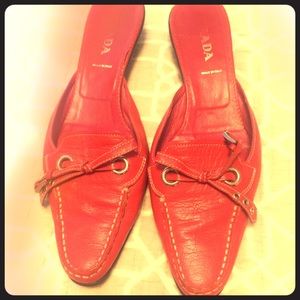 Prada red shoes