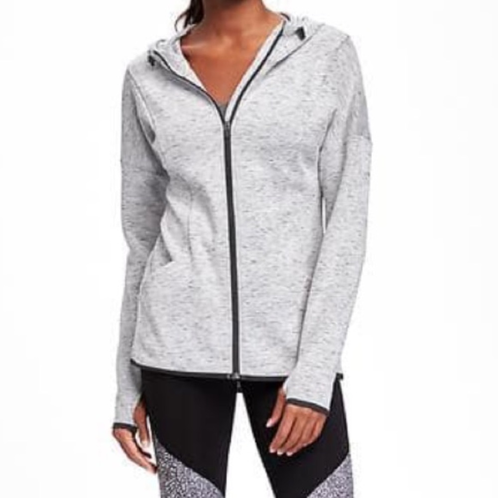 Gray athletic zip up hoodie