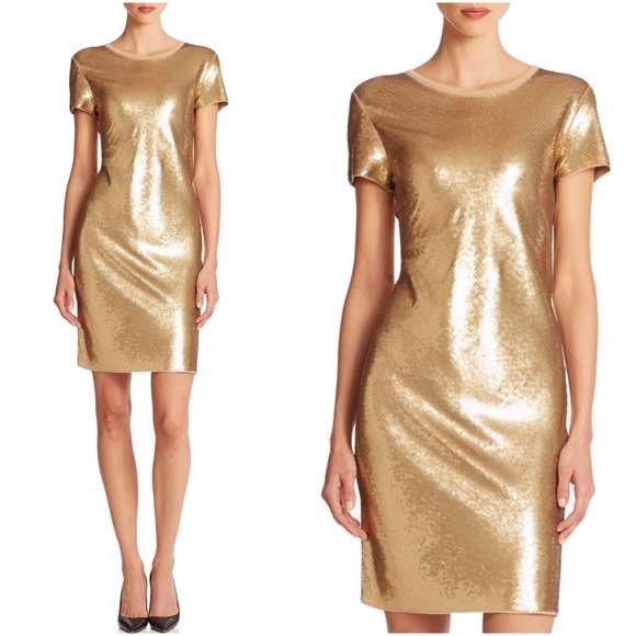 Michael Kors Gold Sequin Dress - Picture 3 of 8