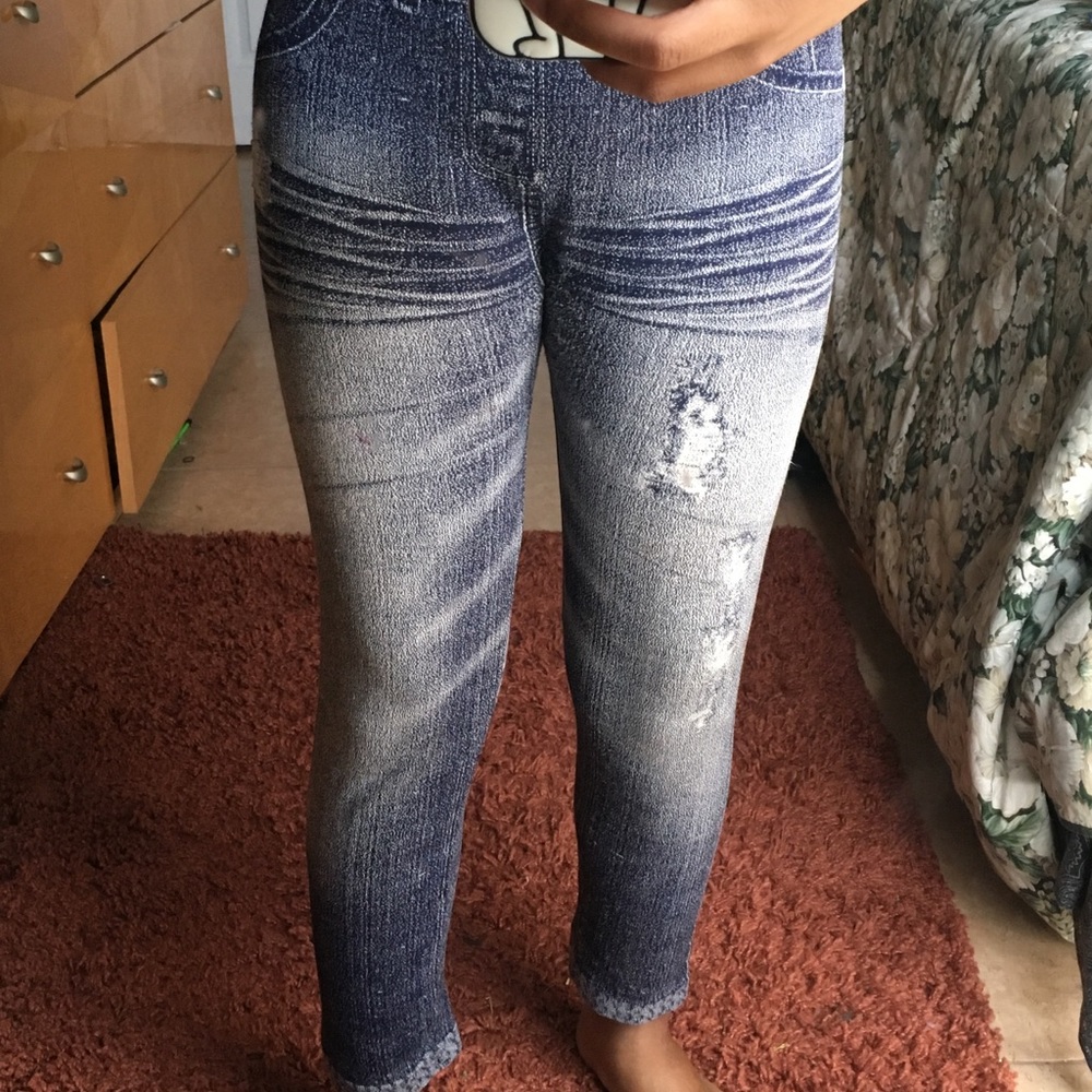 Dark blue and white Tights
