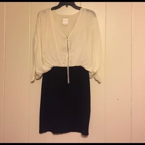 Two tone line & dot dress