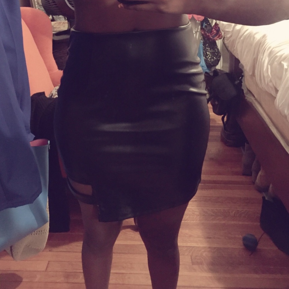 Faux Leather black skirt