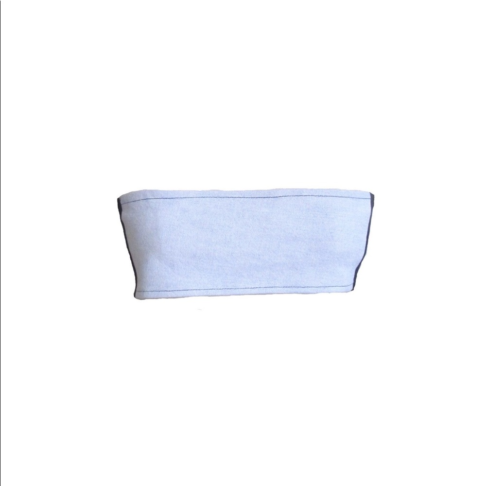 Denim and stretch jersey tube bandeau