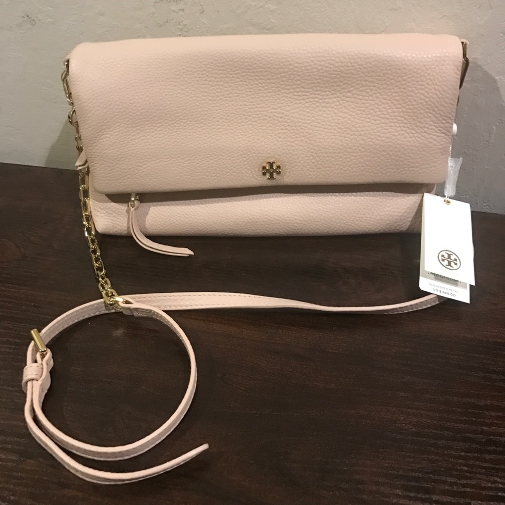 Tory Burch FOLD-OVER CROSS-BODY LIGHT OAK
