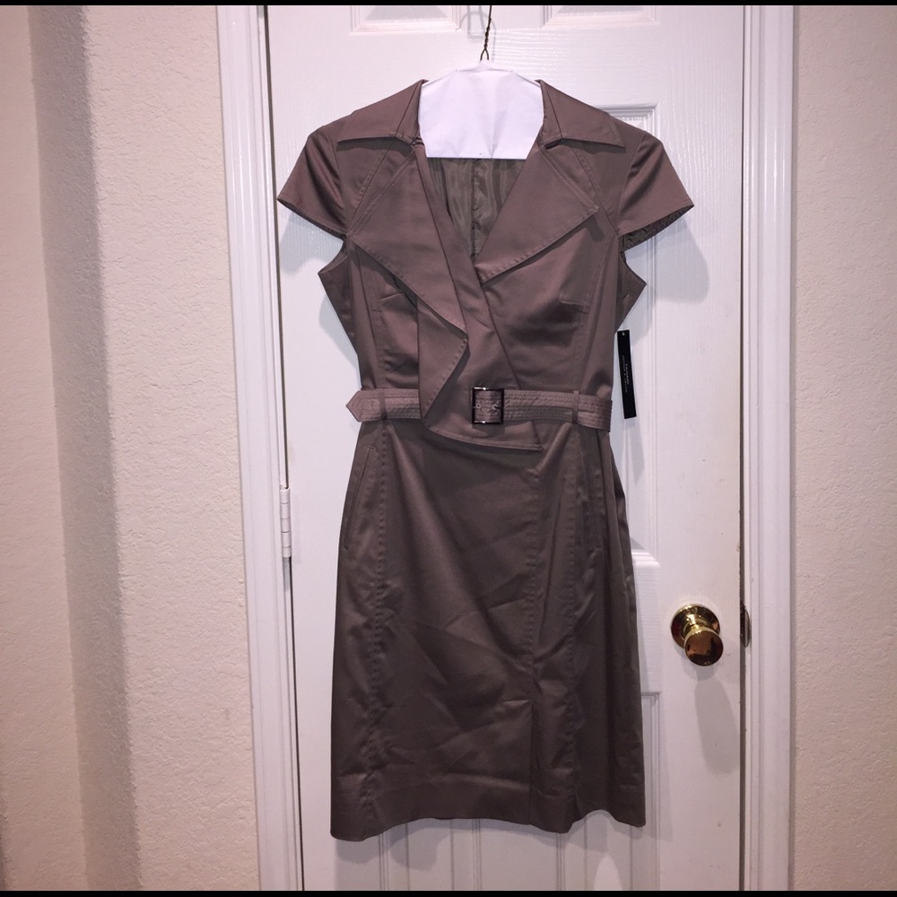 Women's Size 6 "Tahari" Khaki Belted Dress - NWT