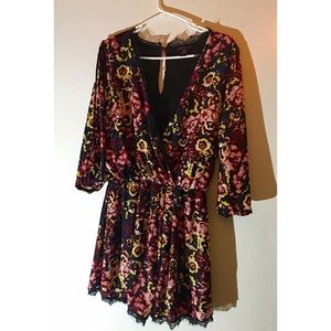 Floral Material Girl Romper (plus size)