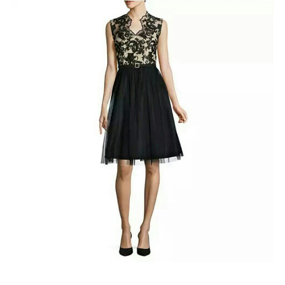 Jackie Jon Sleeveless Embroidered Fit & Flare