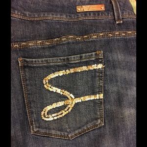Seven7 Women's Plus Size Sequin Embellished Jeans