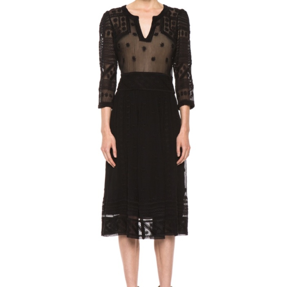 Ludivine embroidered silk dress