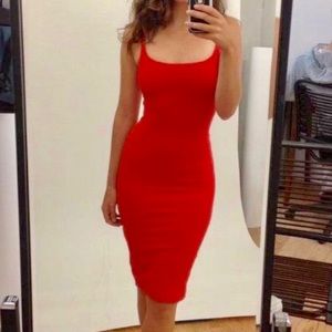 American Apparel Red Ponte Tank Dress