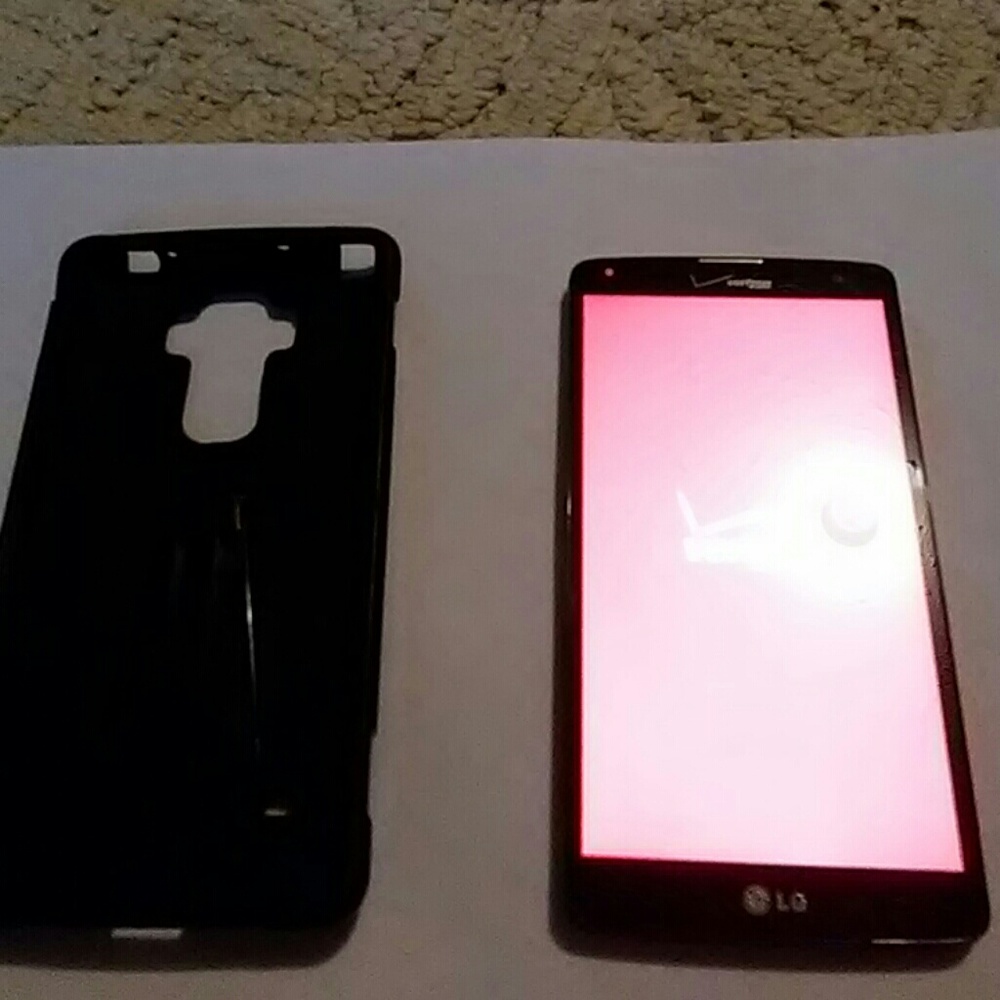FOR PARTS ONLY, LG G Vista with phone case.