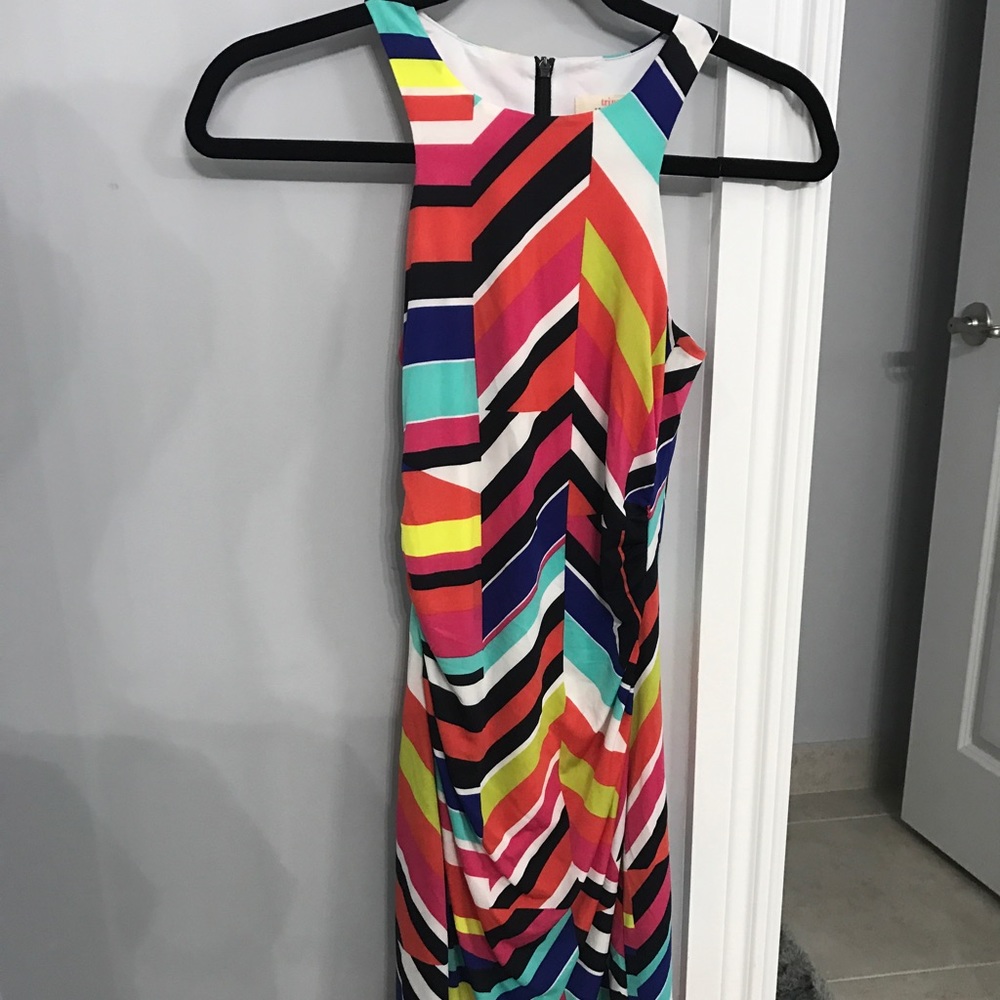 Trina Turk multi ruched dress xs